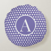 カスタムイニシャル水玉模様 ラウンドクッション (裏面)