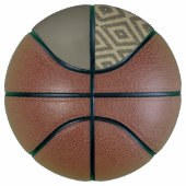 カスタムイニシャル灰色の茶色の舗装レンガのパターン バスケットボール (右)