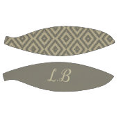 カスタムイニシャル灰色の茶色の舗装レンガのパターン バスケットボール (パネル)