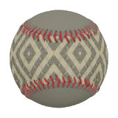 カスタムイニシャル灰色の茶色の舗装レンガのパターン 野球ボール (裏面)