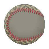 カスタムイニシャル灰色の茶色の舗装レンガのパターン 野球ボール (正面左)