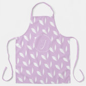 カスタムイニシャル白シルエット離れパープル エプロン (正面)