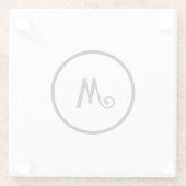 カスタムイニシャル白黒 ガラスコースター (裏面)