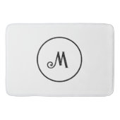 カスタムイニシャル白黒 バスマット (正面)