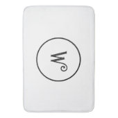 カスタムイニシャル白黒 バスマット (正面縦)