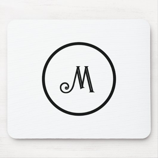 カスタムイニシャル白黒 マウスパッド (正面)