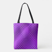 カスタムイニシャル紫マーメイドはかりで測型 トートバッグ (裏面)