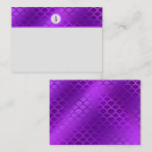 カスタムイニシャル紫マーメイドはかりで測型 ノートカード (正面/裏面)