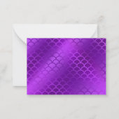 カスタムイニシャル紫マーメイドはかりで測型 ノートカード (裏面)