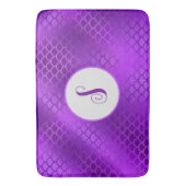 カスタムイニシャル紫マーメイドはかりで測型 バスマット (正面縦)