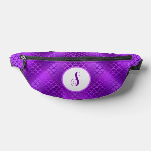 カスタムイニシャル紫マーメイドはかりで測型 ファニーパック (レイダウン)