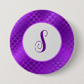 カスタムイニシャル紫マーメイドはかりで測型 缶バッジ (正面)