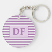 カスタムイニシャル紫/白ストライプ色 キーホルダー (裏面)