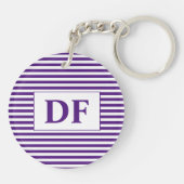 カスタムイニシャル紫/白ストライプ色 キーホルダー (裏面)