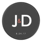 カスタムイニシャル結婚式の引き出物 アイスホッケーパック (正面)