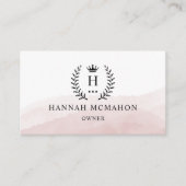 カスタムイニシャル&ネームブラック&金ゴールドモノグラムの 名刺 (正面)