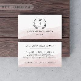 カスタムイニシャル&ネームブラック&金ゴールドモノグラムの 名刺