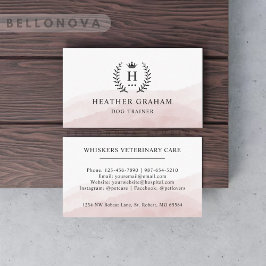 カスタムイニシャル&ネームホワイトブラックピンクモノグラムの色 名刺