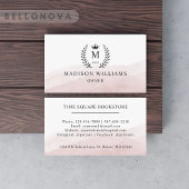 カスタムイニシャル&ネームホワイトブラックピンクモノグラムの色 名刺