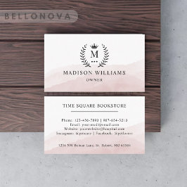 カスタムイニシャル&ネームホワイトブラックピンクモノグラムの色 名刺