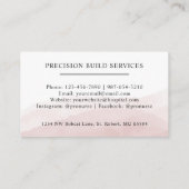 カスタムイニシャル&ネームホワイトブラックピンクモノグラムの色 名刺 (裏面)