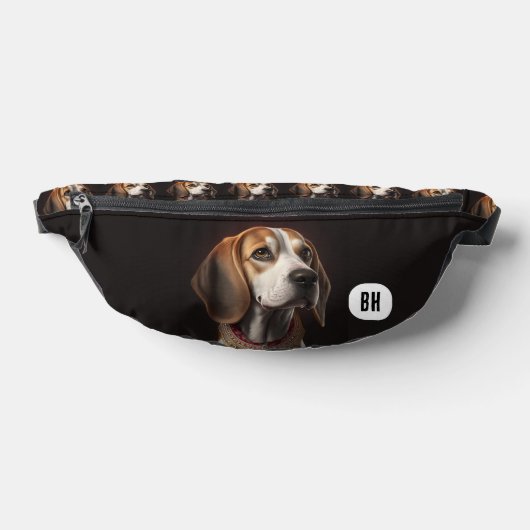 カスタムイニシャル ビーグル 犬 ファニーパック (レイダウン)