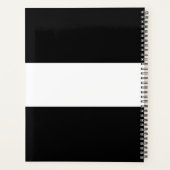 カスタムイニシャルlブエレガントラック&ホワイトモノグラム プランナー手帳 (裏面)