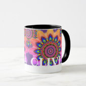 カスタムイニシャルPEACOCKコーヒーマグ曼荼羅図 マグカップ (正面右)