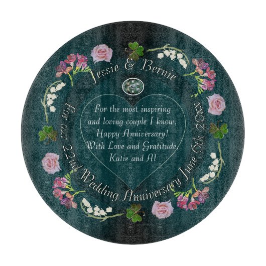 カスタムイベントフローラハート切断板 カッティングボード (正面)