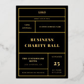 カスタムイベントロゴ会社ゴールドフォイル 箔招待状 (正面)