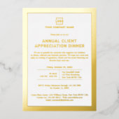 カスタムイベント会社企業のパーティー金ゴールド 箔招待状 (正面)