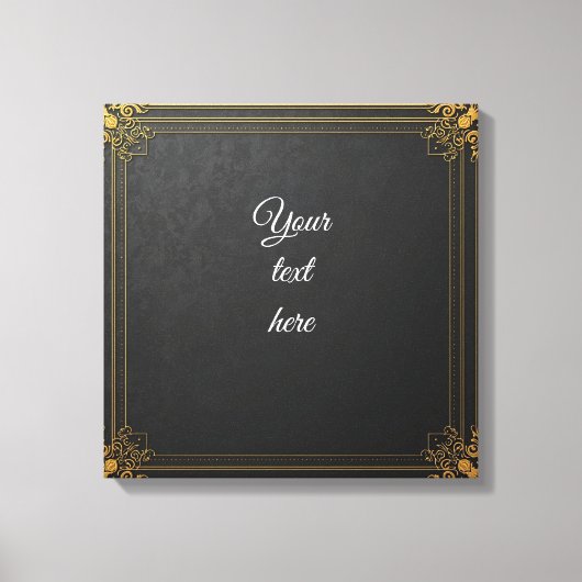 カスタムイベント看板 – 華美金ゴールドフレーム編集可能 キャンバスプリント (正面)