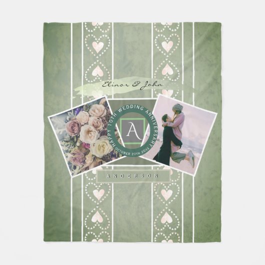 カスタムイベント2カスタムハート風化 フリースブランケット (正面)