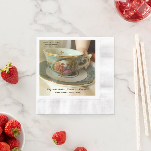 カスタムイベントTeacup飲料ナフランスのプキンス 縁ありカクテルナプキン (インサイチュ)