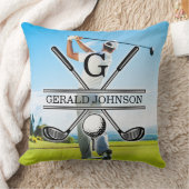 カスタムイメージゴルフモノグラムデザイン クッション (ブランケット)