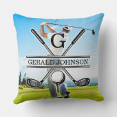 カスタムイメージゴルフモノグラムデザイン クッション (裏面)