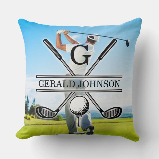 カスタムイメージゴルフモノグラムデザイン クッション (正面)