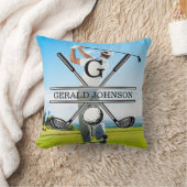 カスタムイメージゴルフモノグラムデザイン クッション (ブランケット)