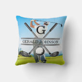 カスタムイメージゴルフモノグラムデザイン クッション (裏面)