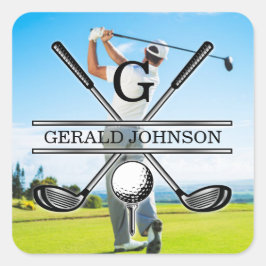 カスタムイメージゴルフモノグラムデザイン スクエアシール