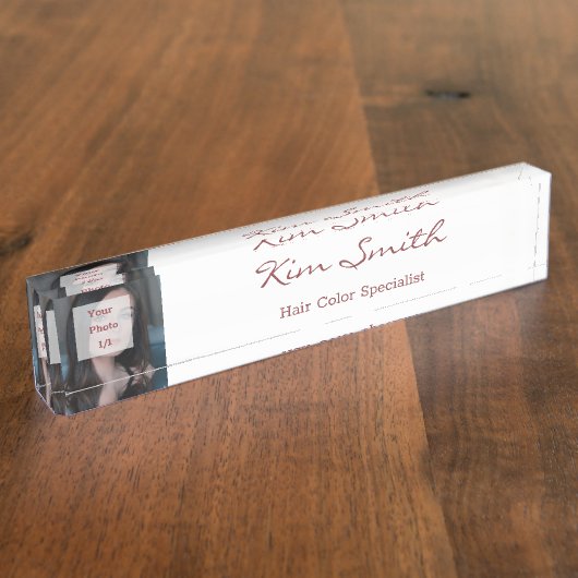 カスタムイメージトパーズ名プロフェッショナルタイトル デスクネームプレート (側面)