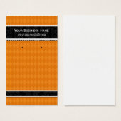 カスタムイヤリングカードオレンジ色の黒の名刺 (正面&裏面)