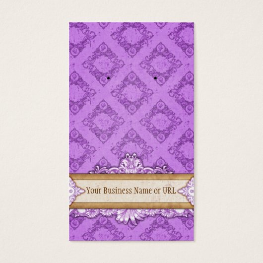 カスタムイヤリングカードパープルヴィンテージディスプレイカード (正面)