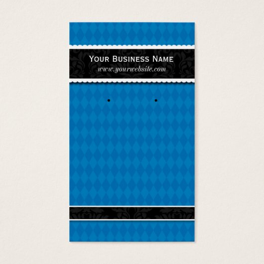 カスタムイヤリングカードブルーブラックビジネスカード (正面)