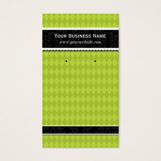 カスタムイヤリングカードライムグリーンビジネスカード (正面)