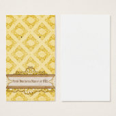 カスタムイヤリングカード黄色ヴィンテージ表示カード (正面&裏面)