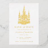 カスタムイラストレーションゴールドフォイル招待状 箔招待状 (正面)