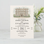 カスタムイラストレーションハンドドロー結婚ド会場 招待状 (スタンド正面)