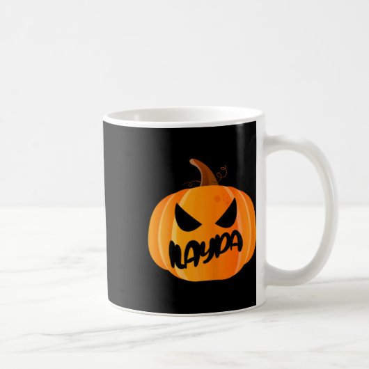 カスタムイラスト入り Ilayda 名前入り パンプキン ハロウィン コーヒーマグカップ (右)