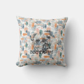 カスタムイングリッシュブルドッグポートレートピロー抽象芸術 クッション (正面)